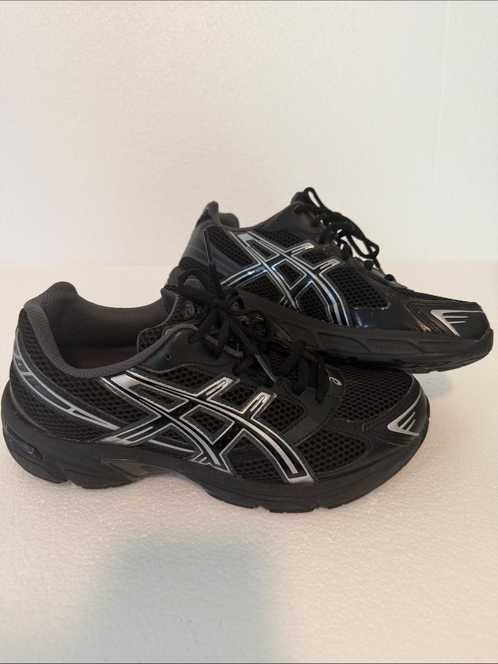 Asics Gel 1130 Black Pure Silver Athletic Running Sneakers - Size 8.5